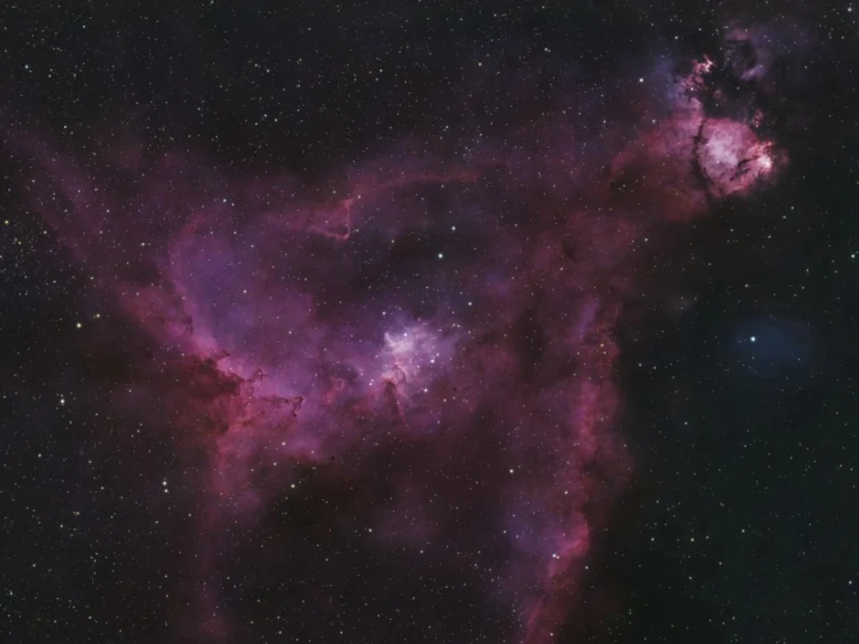 Heart Nebula photographed from Leonard’s Lookout under dark skies in southern Spain