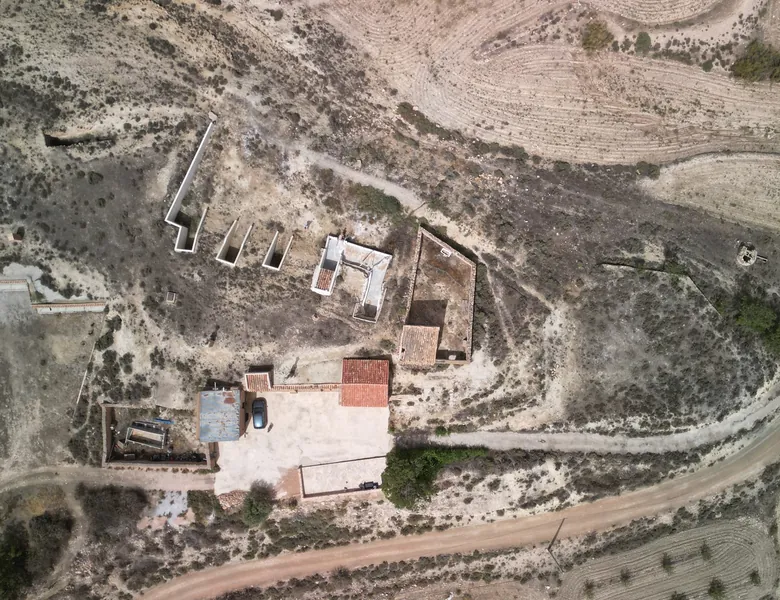 Aerial view of Leonard's Lookout and the surrounding rural Granada landscape