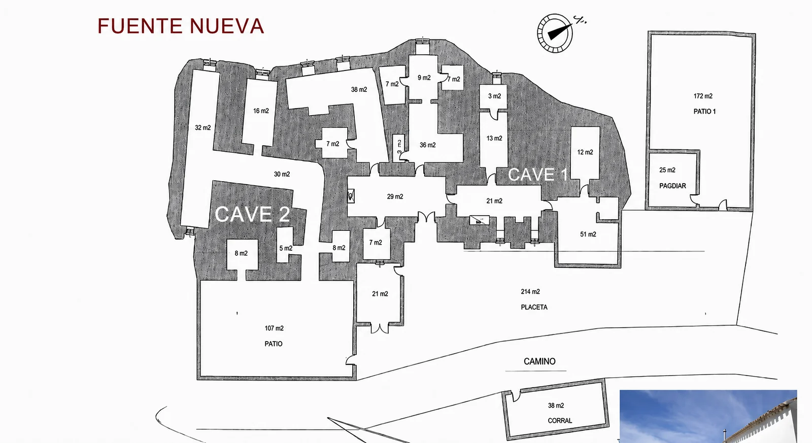 Floor plan of Leonard's Lookout cave house in Fuente Nueva, Granada