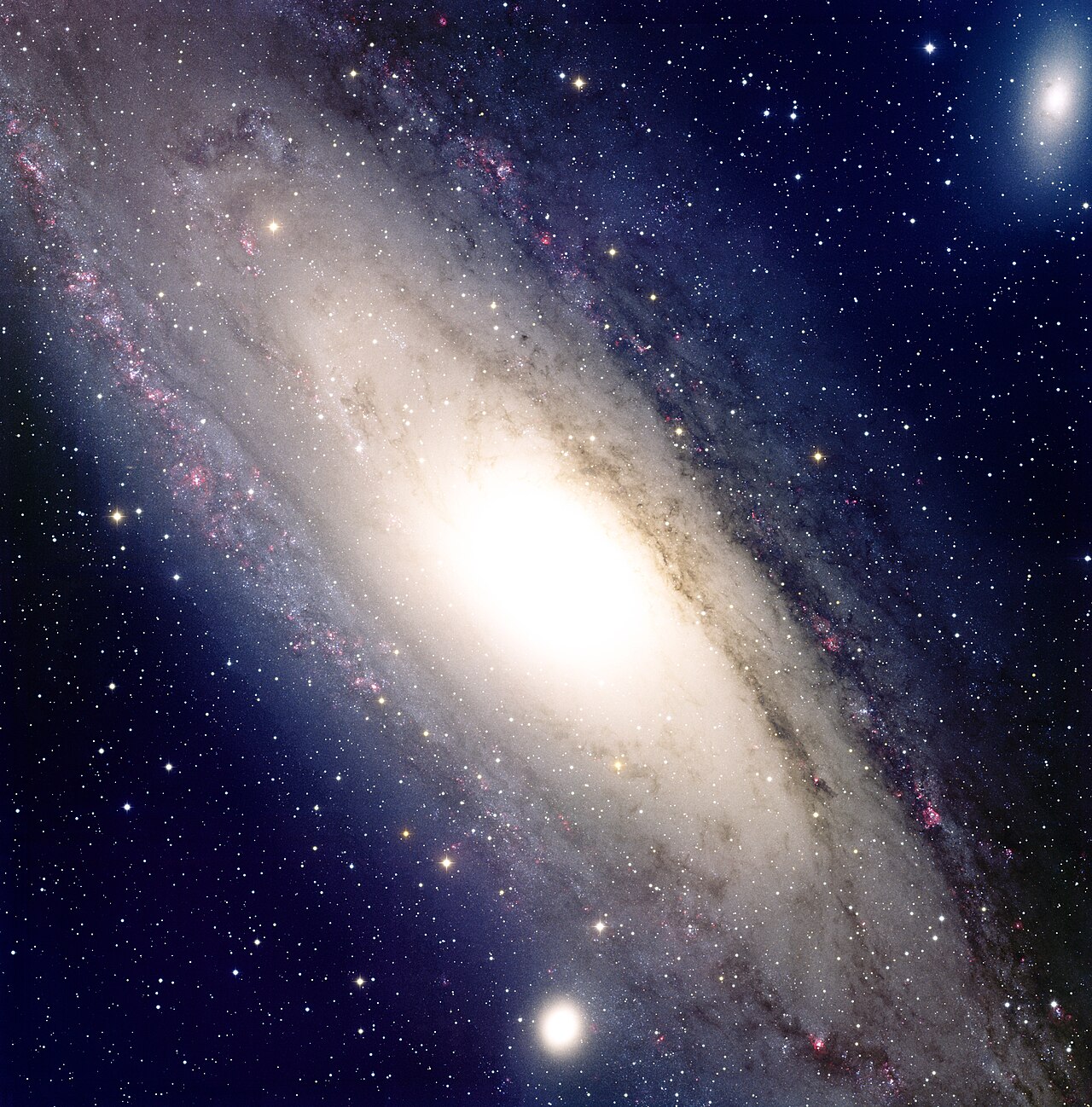 Andromeda Galaxy M31 showing its bright core, spiral structure and surrounding star field