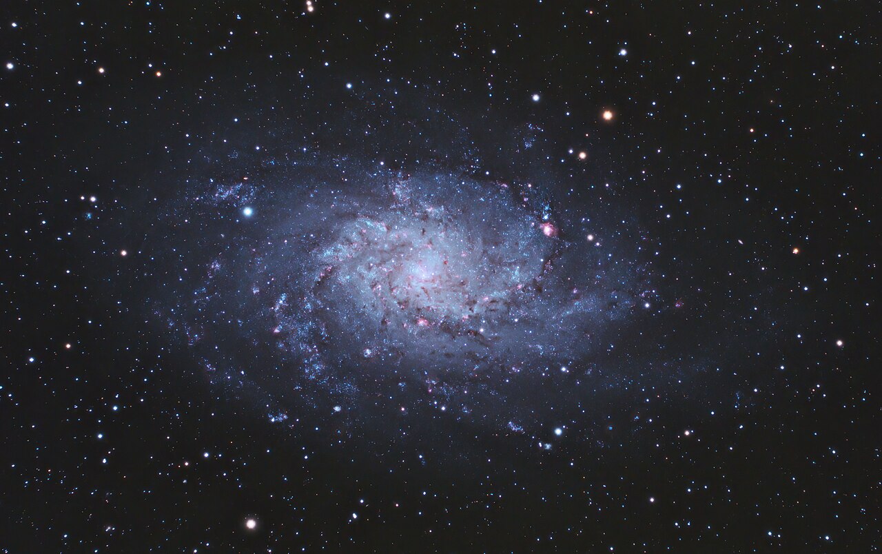 Triangulum Galaxy M33 showing its face-on spiral arms and star-forming regions