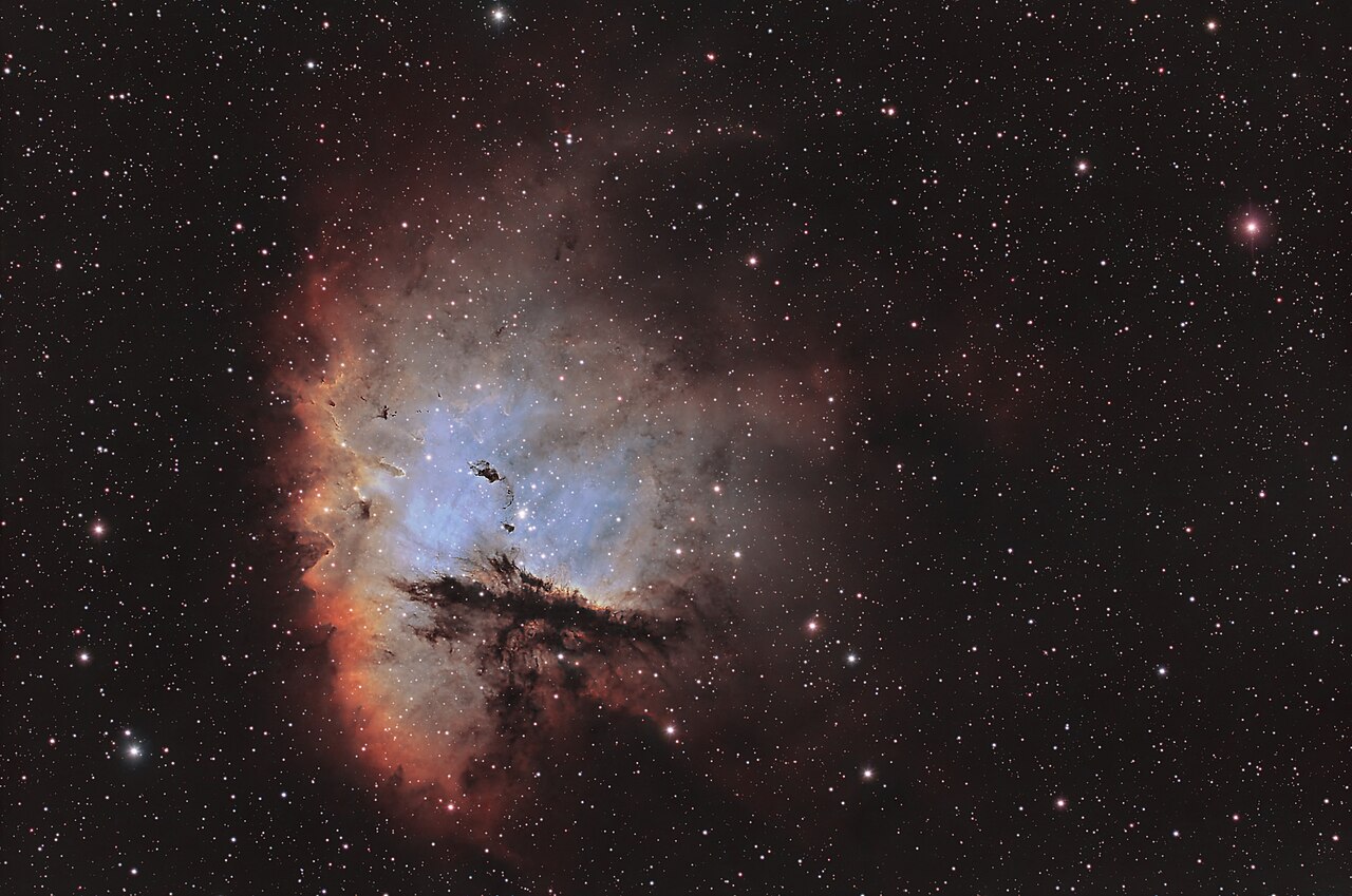 Pacman Nebula NGC 281 in Cassiopeia showing bright emission nebulosity